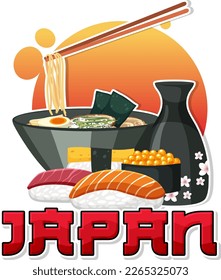 Japanese food element nation tradition symbol illustration