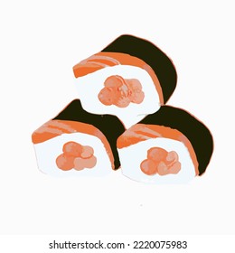 Japanese food, Far Eastern Food. Sushi illustration vector cartoon illustration
