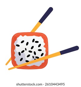 Japanese food flat illustration on the white background