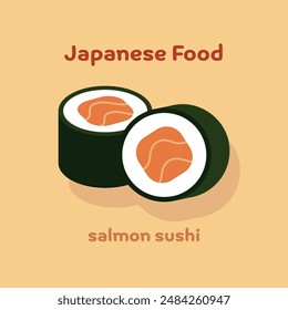 Japanisches Essen Flache Illustration Sushi Nigiri Kollektion