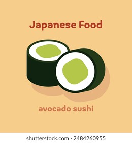 Japanisches Essen Flache Illustration Sushi Nigiri Kollektion