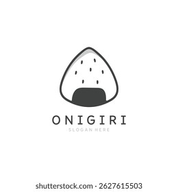 Japanese Food Flat and Simple Design. Onigiri Logo Icon.