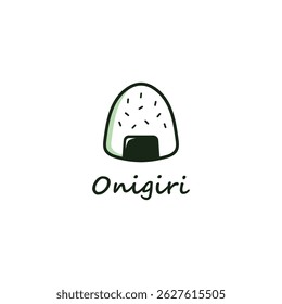 Japanese Food Flat and Simple Design. Onigiri Logo Icon.