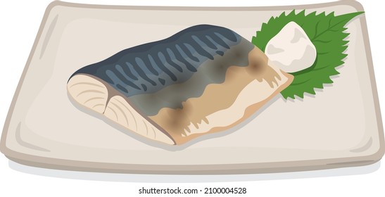 Japanese food
Grilled mackerel with salt