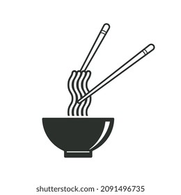 Japanese food icon with chopstick