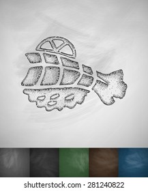 japanese food icon. Hand drawn vector illustration. Chalkboard Design