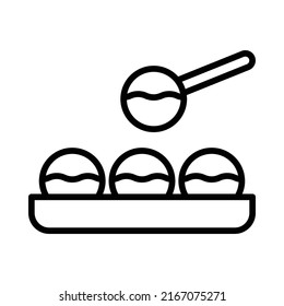 Japanese Food Icon. Line Art Style Design Isolated On White Background