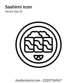 Japanese food icon, sashimi, line style icon
