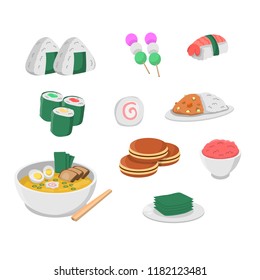 japanese food icon set vector illustration