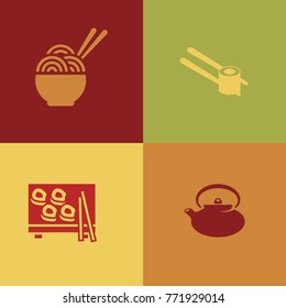 Japanese food icon set. Vector icons