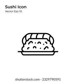 Japanese food icon, sushi, line style icon