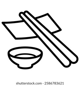 Japanese food icon in thin line style