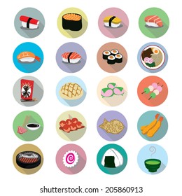 Japanese Food icons set