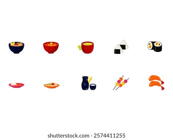 Japanese Food Illustration Element Set