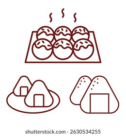 japanese food image icon vector illustration design set