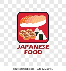 Japanese food insignia isolated on transparent background. vector illustration