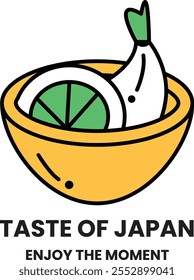 una ilustración de logotipo de comida japonesa