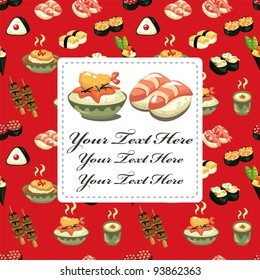 Japanese food menu card