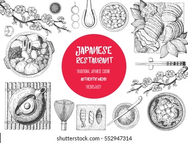 Japanese Food vector set. Set of famous dishes in Japan flat vector  illustration, clipart cartoon. Sushi, Ramen, Udon, Soba, Tempura, . Asian  food. Japanese cuisine. Japanese foods vector design 16596806 Vector Art