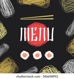Japanese food menu. Vector set illustration elements for your business design