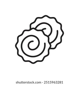 Japanese Food Narutomaki Outline Icon Vector Illustration