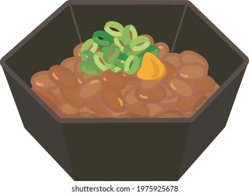 Japanese food
Natto (green onion and mustard)