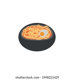 Japanese food noodles icon on white background