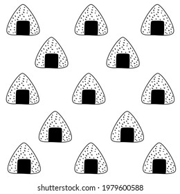 Japanese food ,onigiri pattern for card , wallpaper, textile or another propose