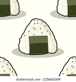 Japanese food ONIGIRI pattern vector illustration.