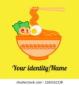 japanese food ramen design vector logo design for business, logo brand, logo identity, icon, banner, etc