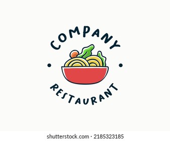 Japanese food ramen noodles graphic logo design 