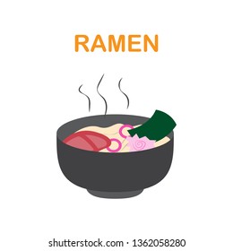 Japanese food. Ramen vector illustration.