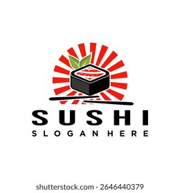 Japanese food restaurant sushi logo design inspiration template with minimalist concept