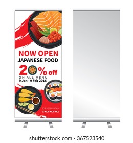 Japanese Food Roll Up  Banner Stand Design