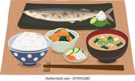 Japanese food
Salt-grilled salmon breakfast