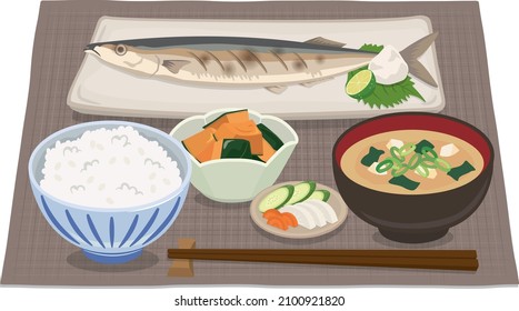 Japanese food
Salt-grilled salmon breakfast