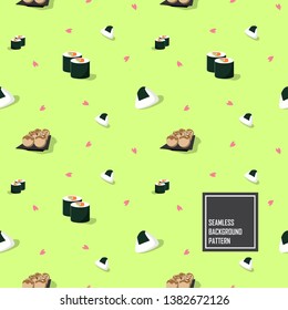 Japanese food seamless pattern background.