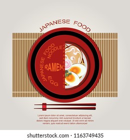 Japanese Food Set with background,Ramen noodle