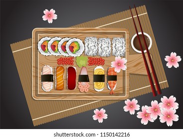 Japanese Food Set,Vector Illustration