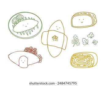 Japanese Food and Snack Illustration Drawing