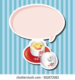 japanese food steamed egg elements vector,eps