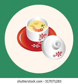 japanese food steamed egg elements vector,eps