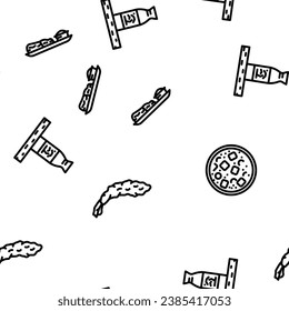 japanese food sushi japan vector seamless pattern thin line illustration