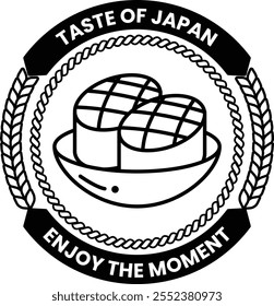 Ilustración de logotipo de sushi de comida japonesa