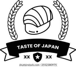 Ilustración de logotipo de sushi de comida japonesa