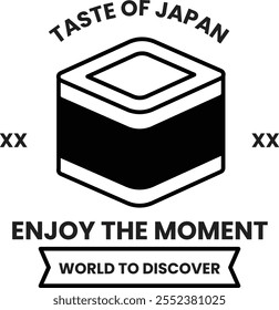 Ilustración de logotipo de sushi de comida japonesa