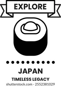 Ilustración de logotipo de sushi de comida japonesa