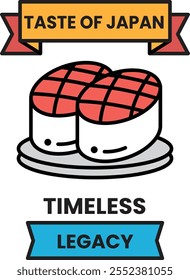 Japanese food sushi logo illustration