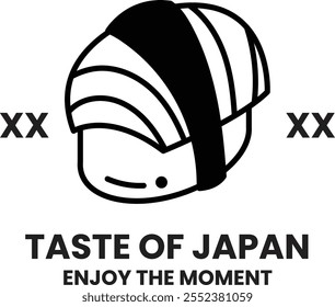 Ilustración de logotipo de sushi de comida japonesa