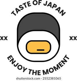 Ilustración de logotipo de sushi de comida japonesa